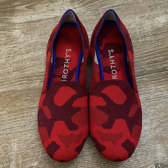 ROTHYS Red Camouflage  Round Toe Loafer Flats - Picture 2 of 9
